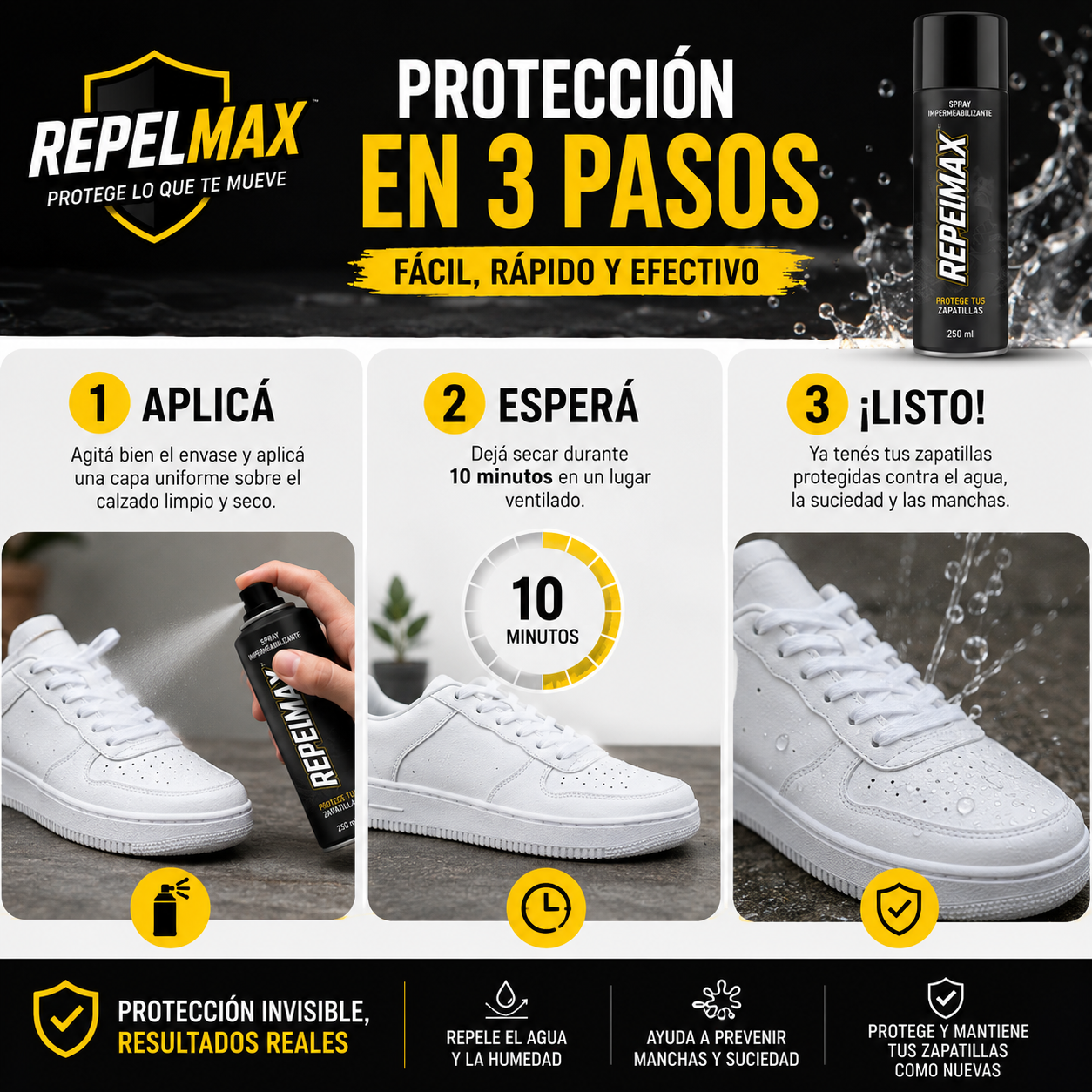 RepelMax™💧 - Spray Impermeabilizante de Calzado y Textiles - 200ml