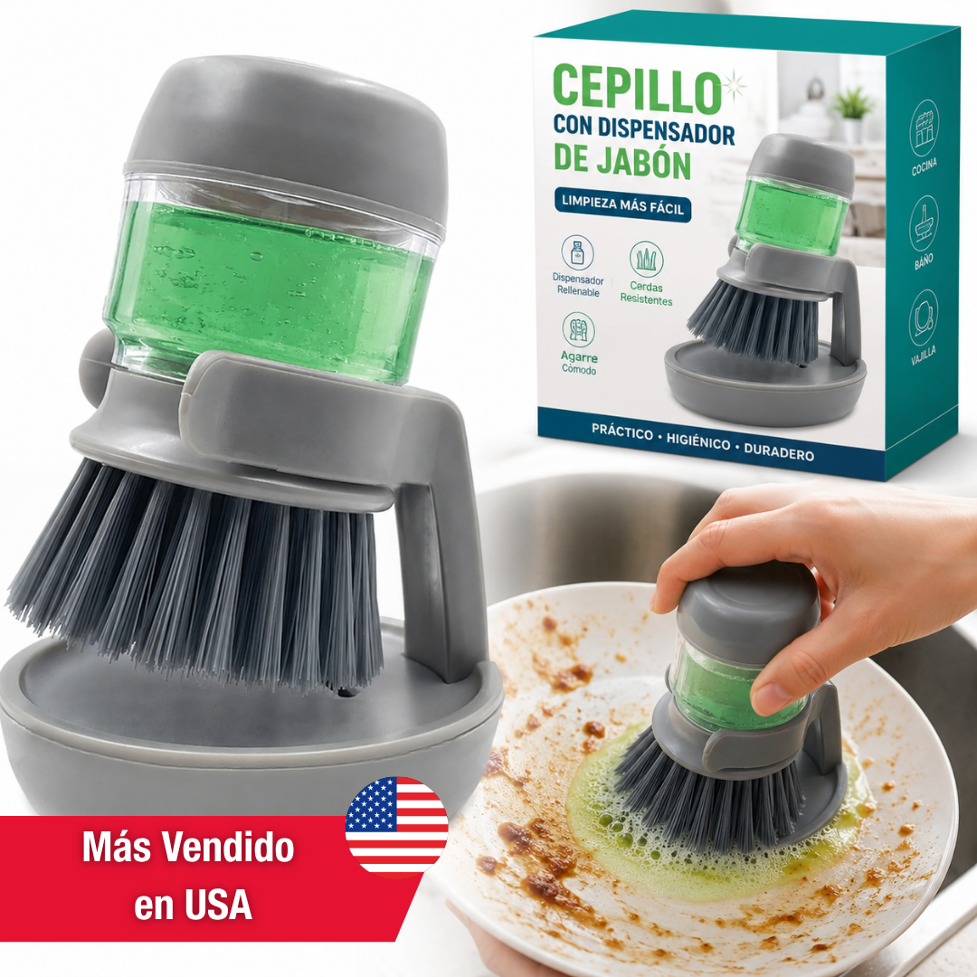 Cepillo Dispensador de Detergente para Platos | Lavá más rápido y limpio - Con Envío Gratis ✅ 💧