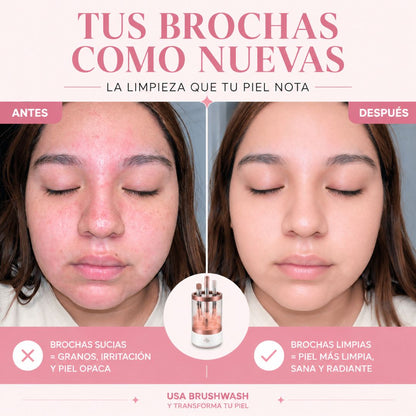 BrushWash™ - Limpiador Eléctrico de Brochas de Maquillaje