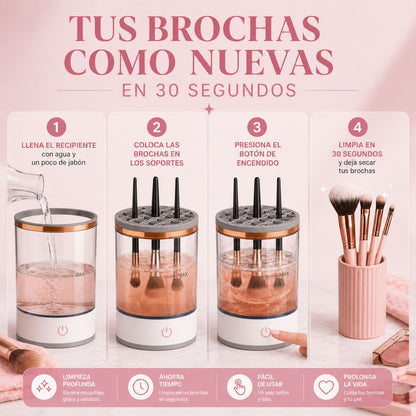 BrushWash™ - Limpiador Eléctrico de Brochas de Maquillaje