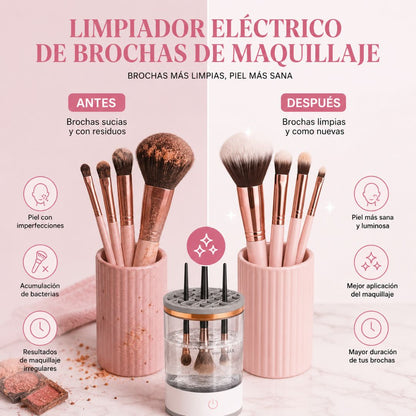 BrushWash™ - Limpiador Eléctrico de Brochas de Maquillaje