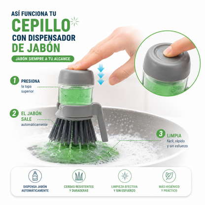 Cepillo Dispensador de Detergente para Platos | Lavá más rápido y limpio - Con Envío Gratis ✅ 💧