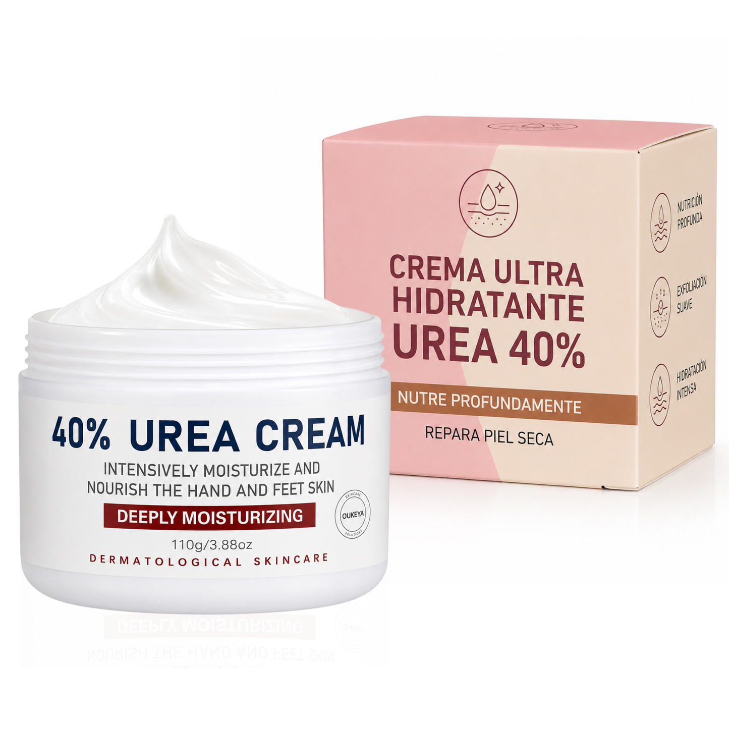 Crema Hidratante para Pies Secos y Agrietados | Elimina Fisuras, Durezas y Tacones Agrietados | Crema Urea al 40% - 110gr